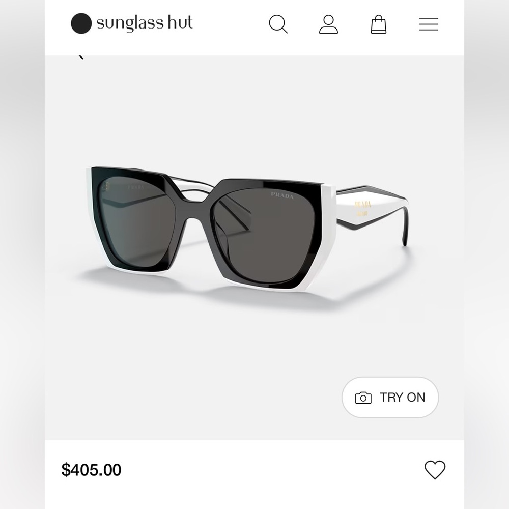 Prada Black and White Women's Sunglasses